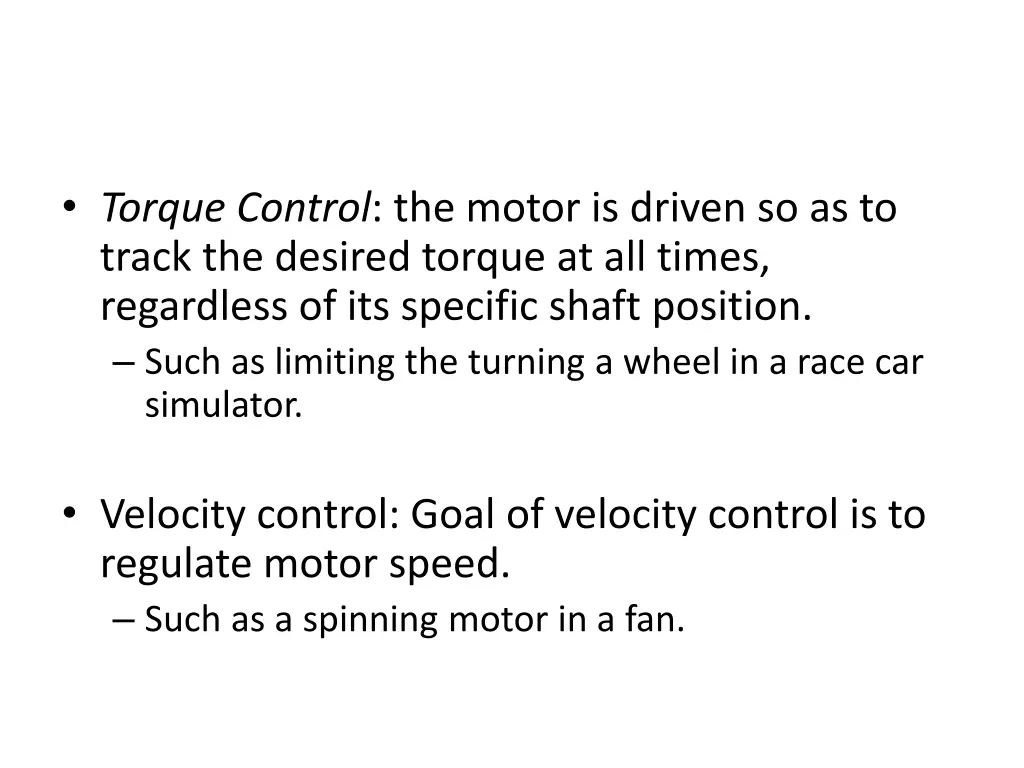 torque control the motor is driven so as to track