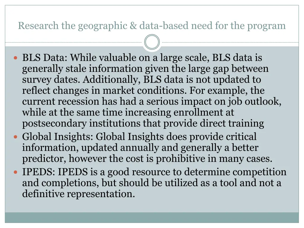 research the geographic data based need