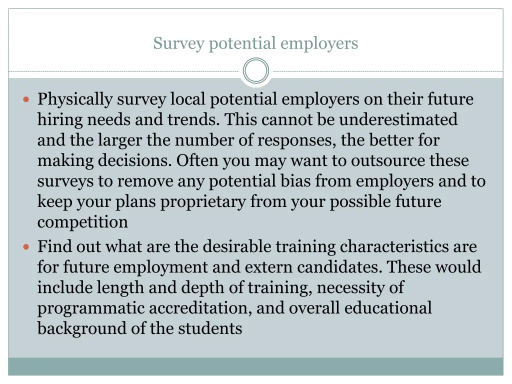 survey potential employers