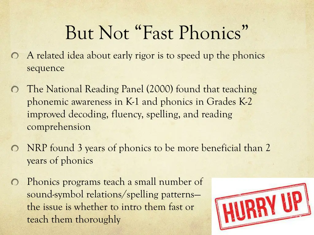 but not fast phonics