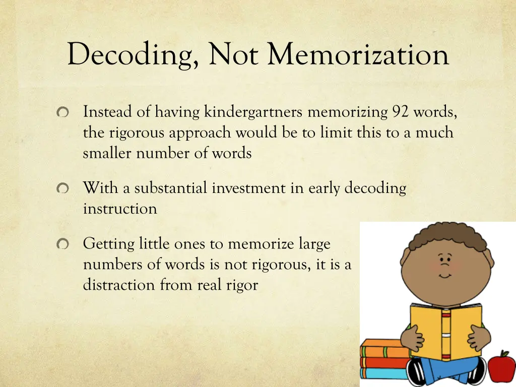 decoding not memorization