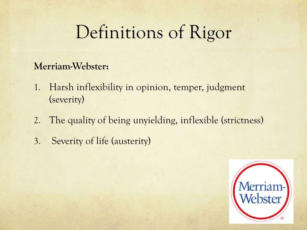 definitions of rigor