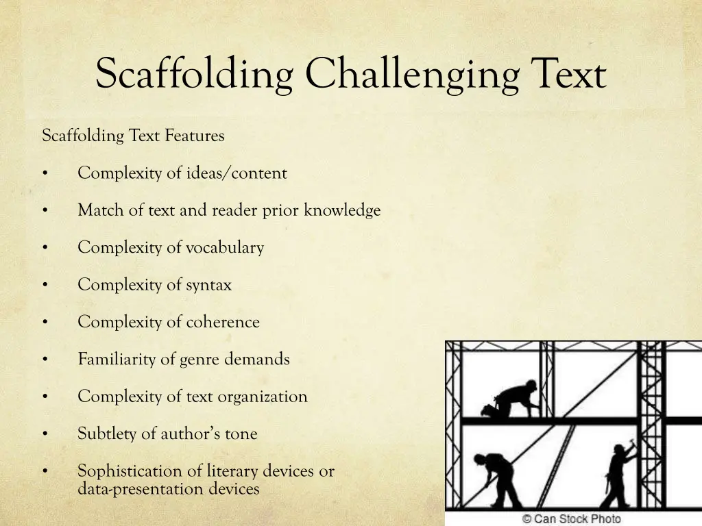 scaffolding challenging text