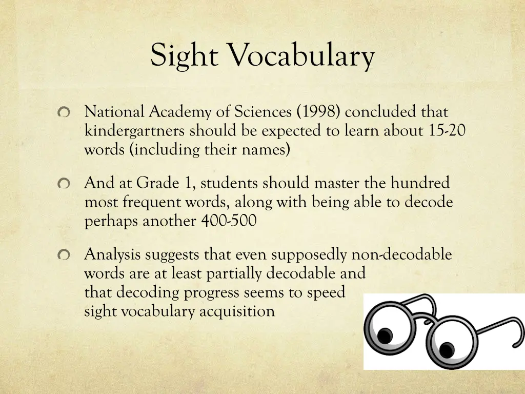 sight vocabulary