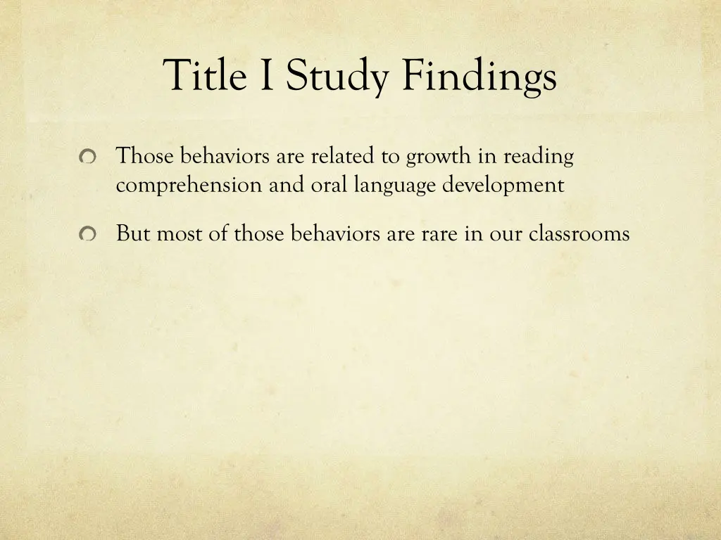 title i study findings