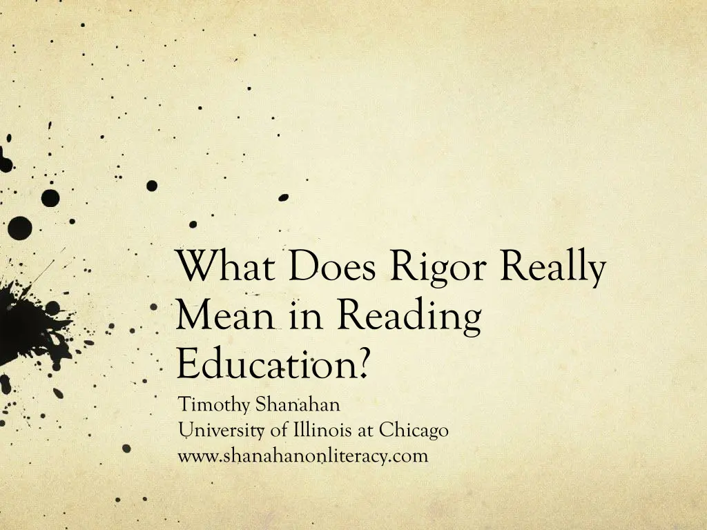 what does rigor really mean in reading education 1