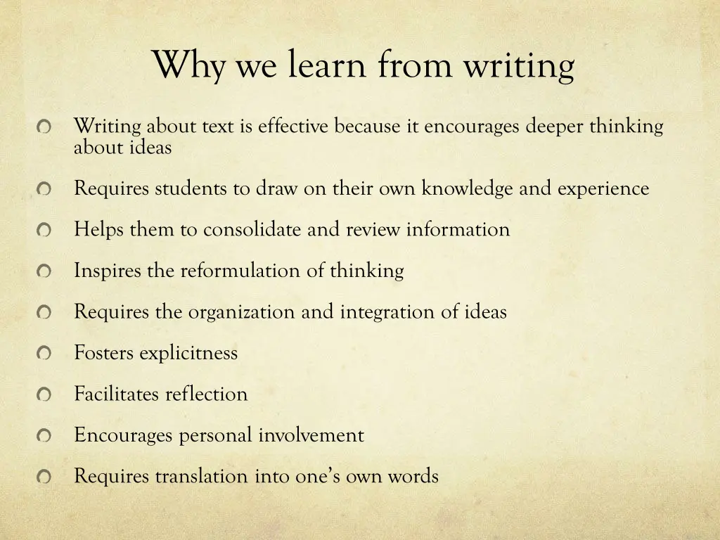 why we learn from writing