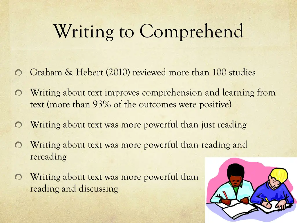 writing to comprehend