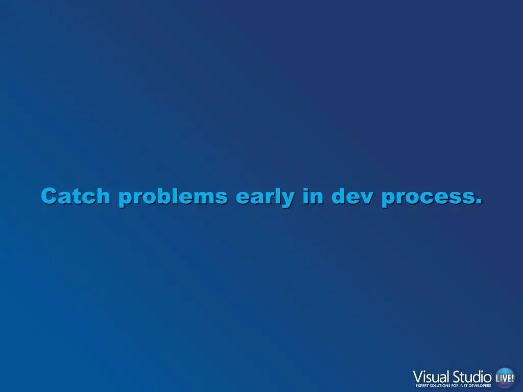 catch problems early in dev process