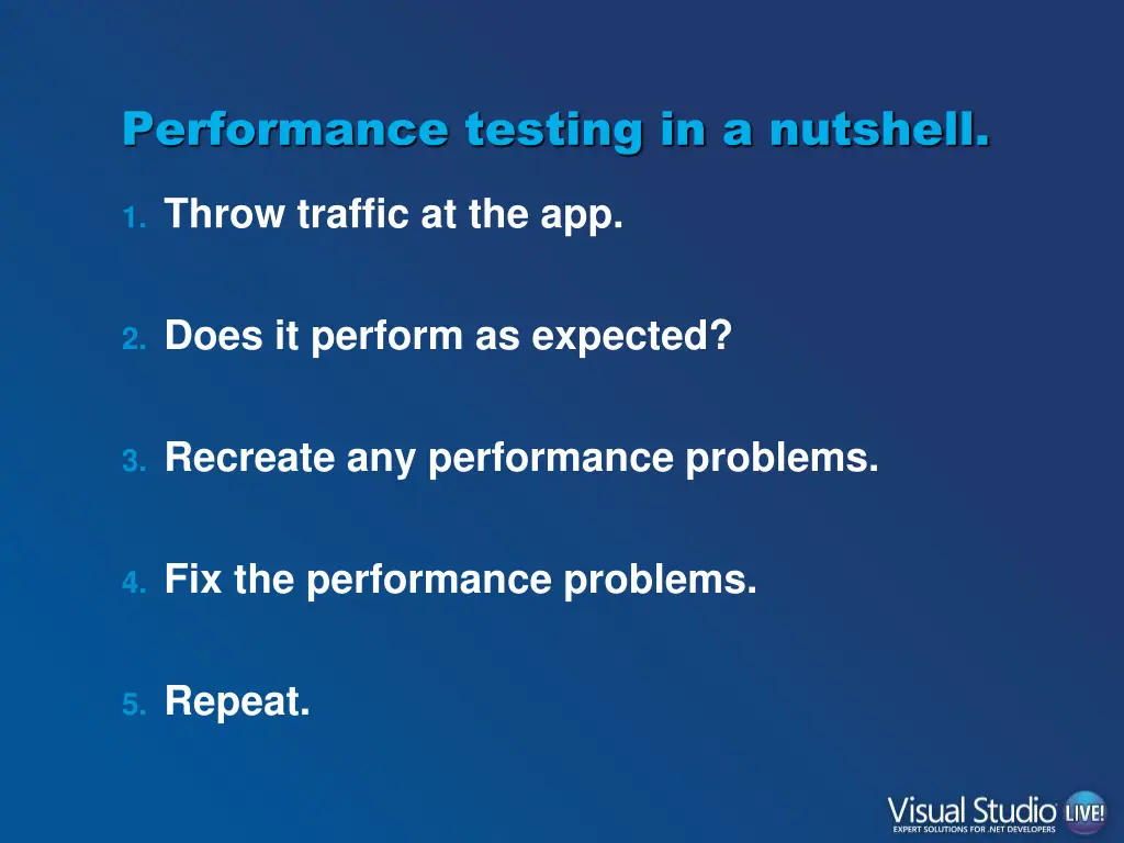 performance testing in a nutshell