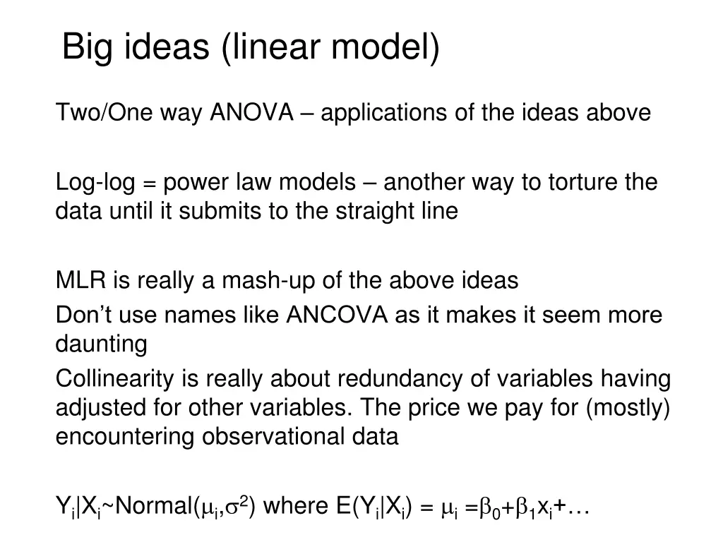 big ideas linear model