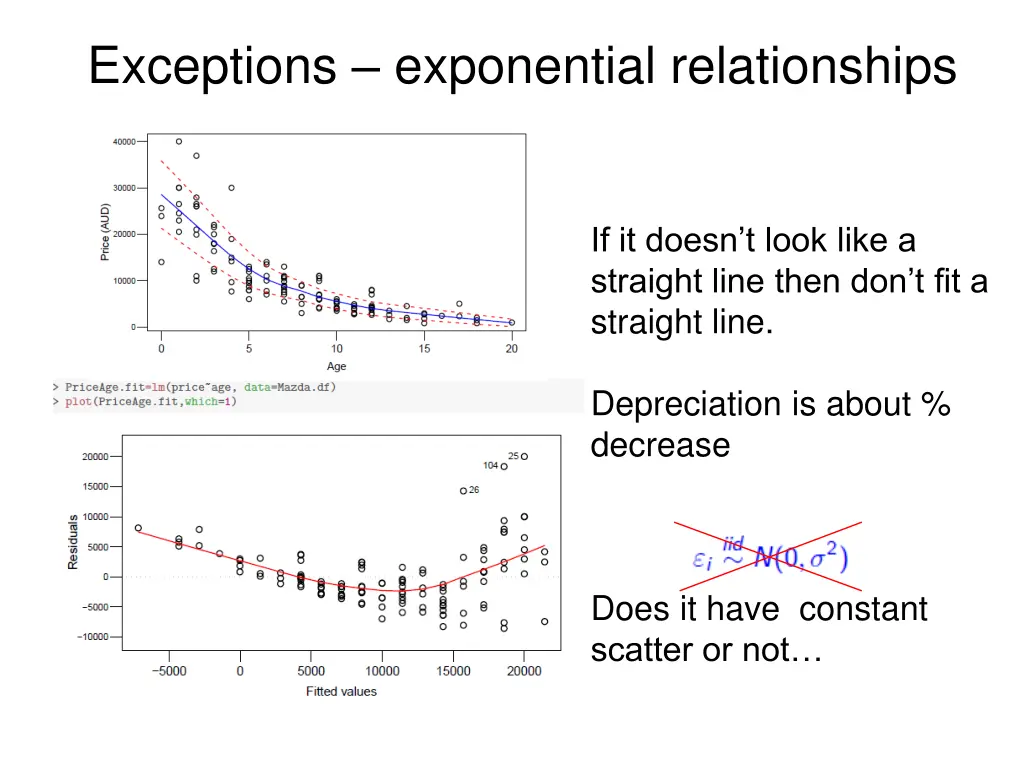 exceptions exponential relationships