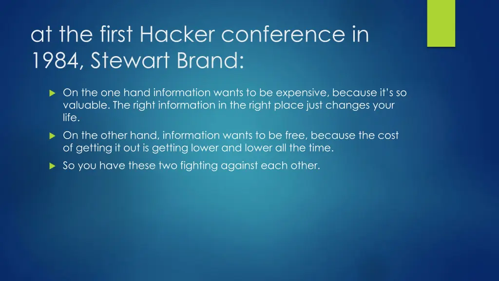 at the first hacker conference in 1984 stewart