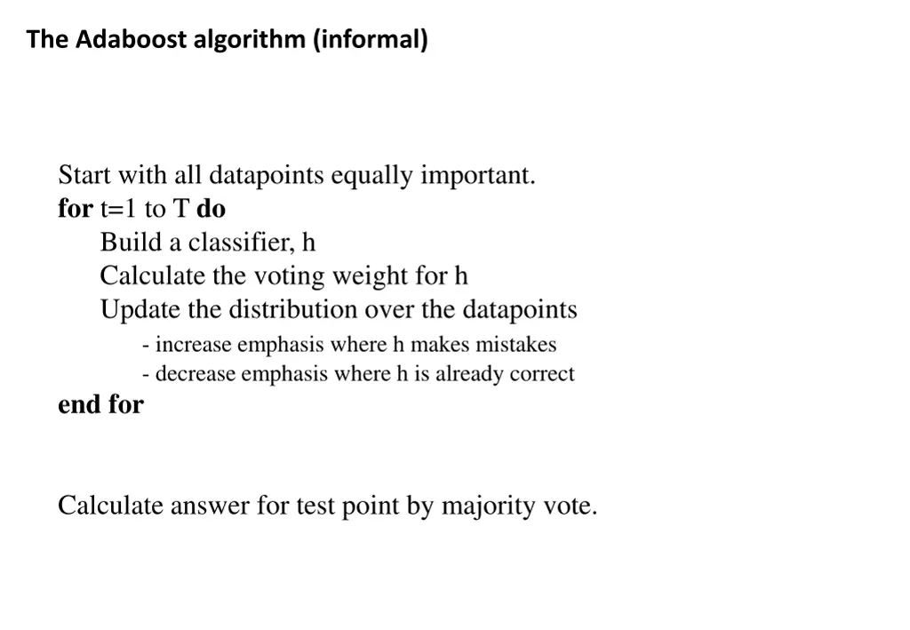 the adaboost algorithm informal