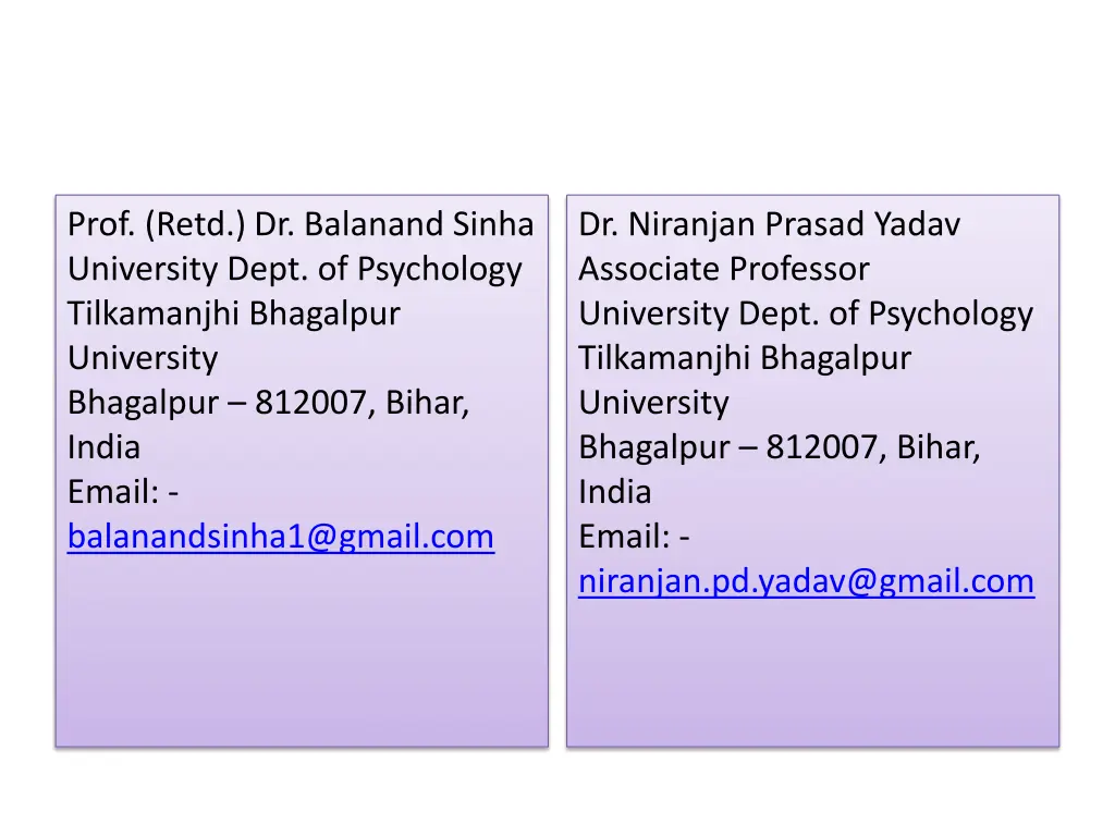 prof retd dr balanand sinha university dept