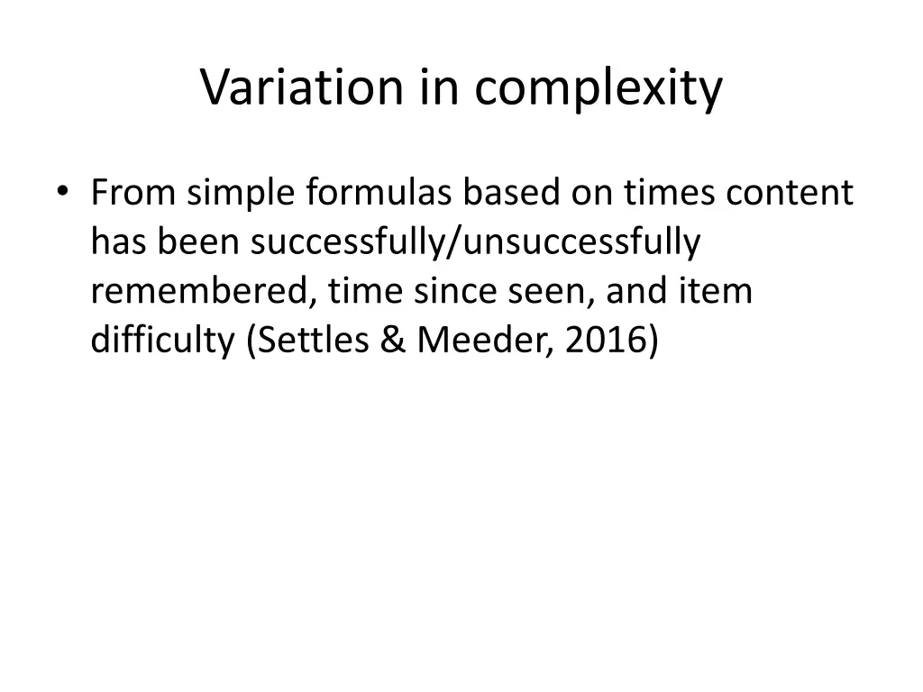 variation in complexity