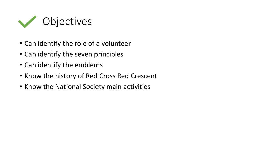 objectives