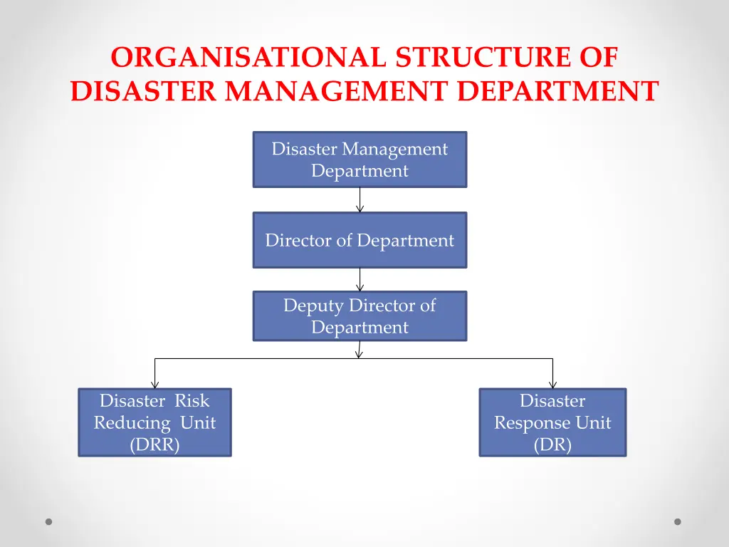 organisational structure of disaster management