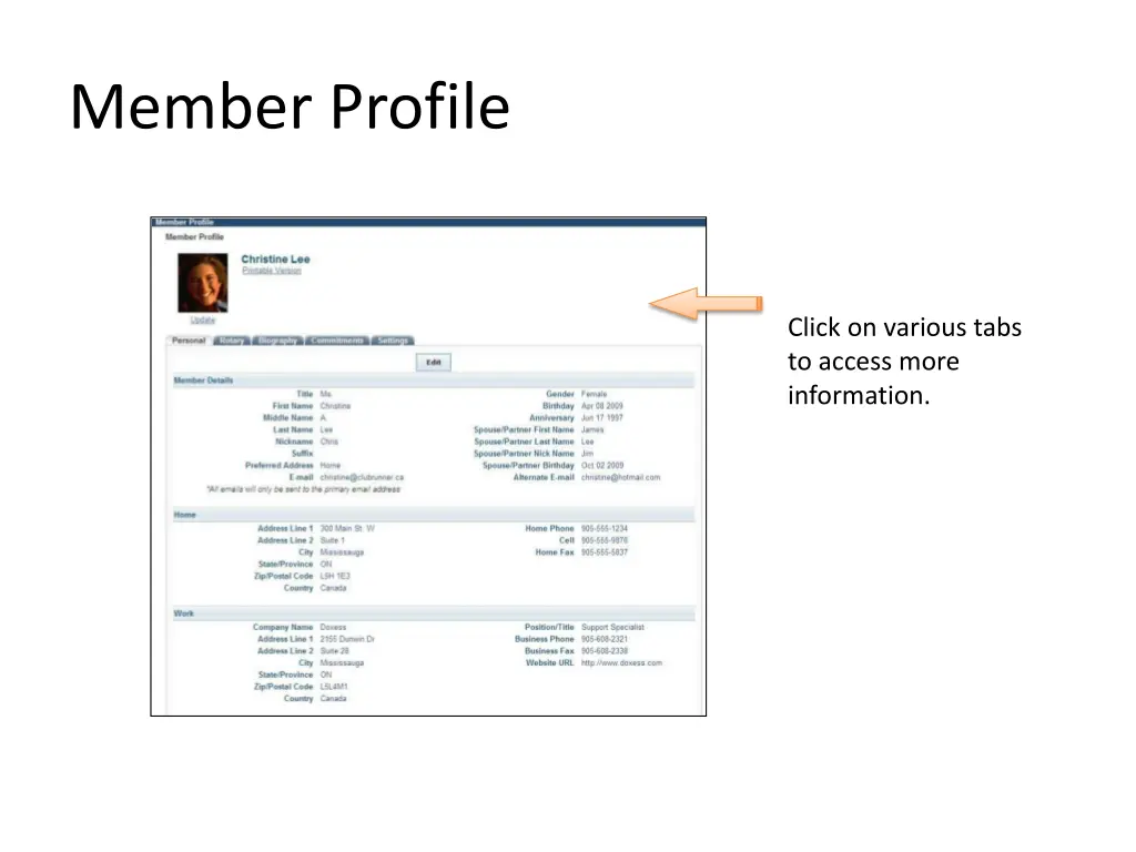 member profile