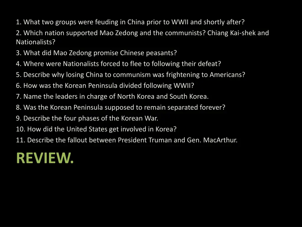 1 what two groups were feuding in china prior