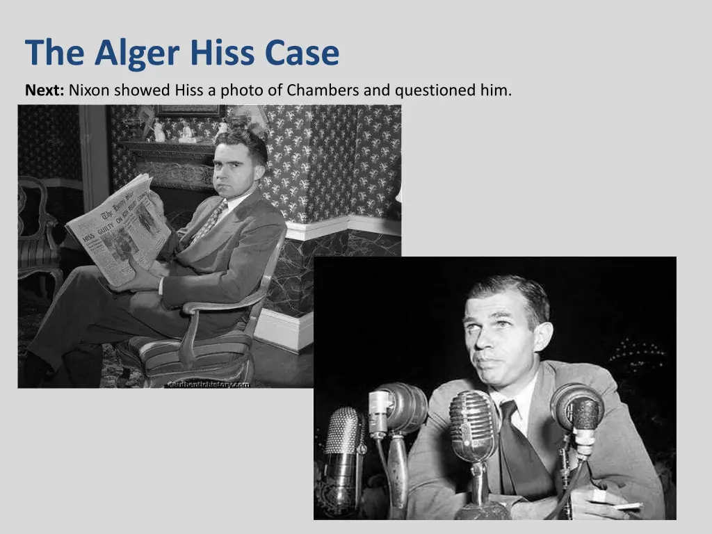 the alger hiss case next nixon showed hiss