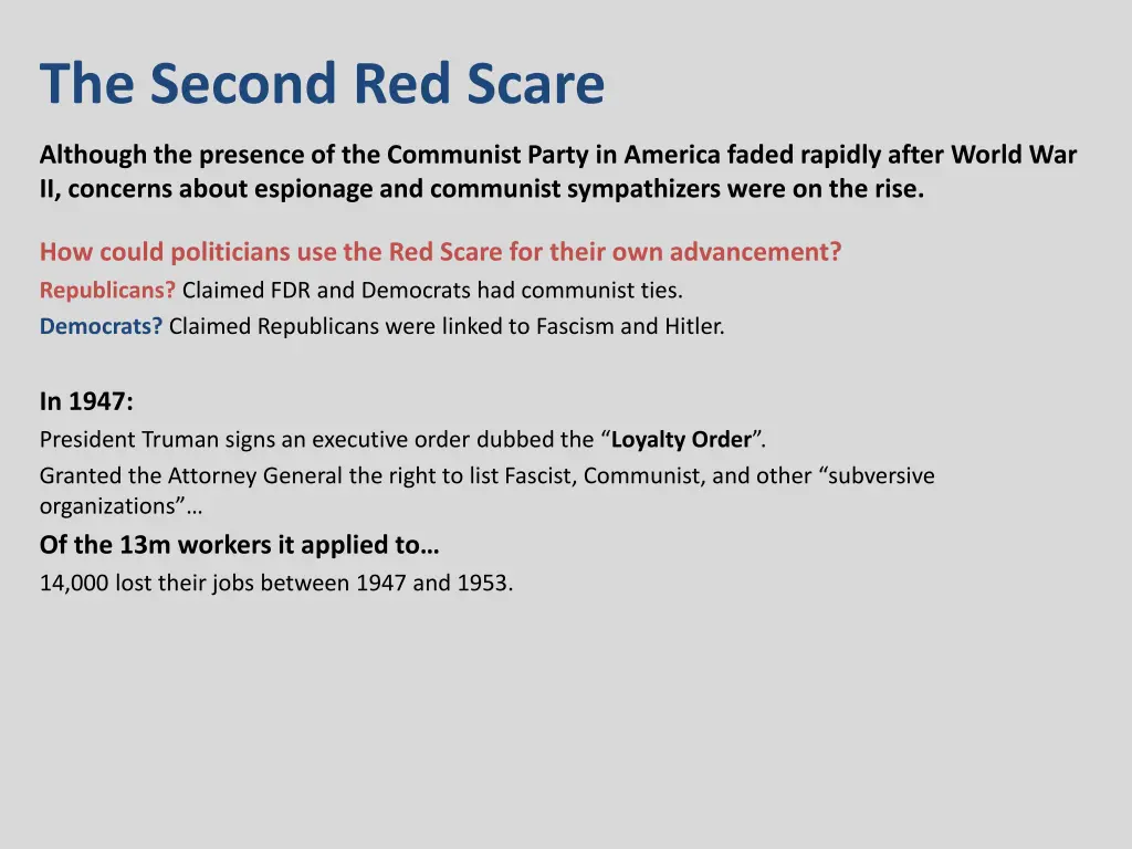 the second red scare