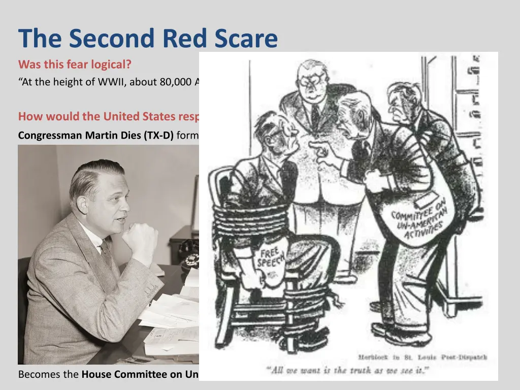 the second red scare was this fear logical