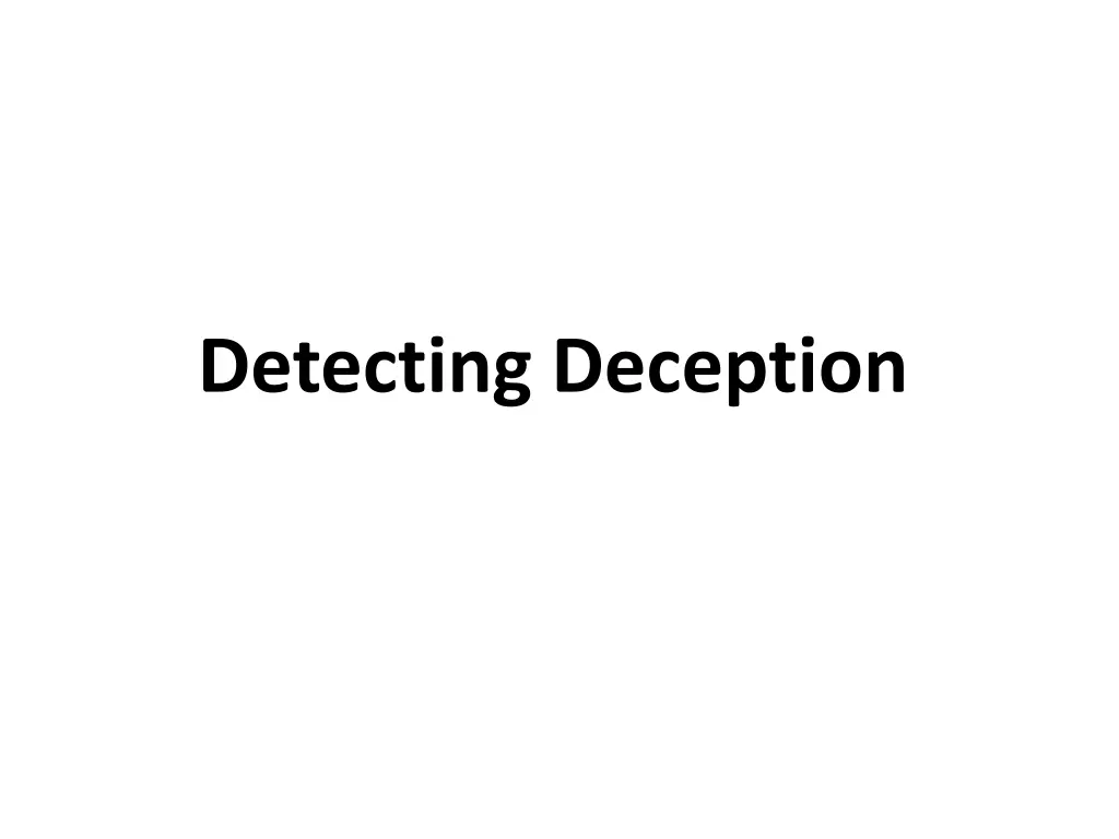 detecting deception