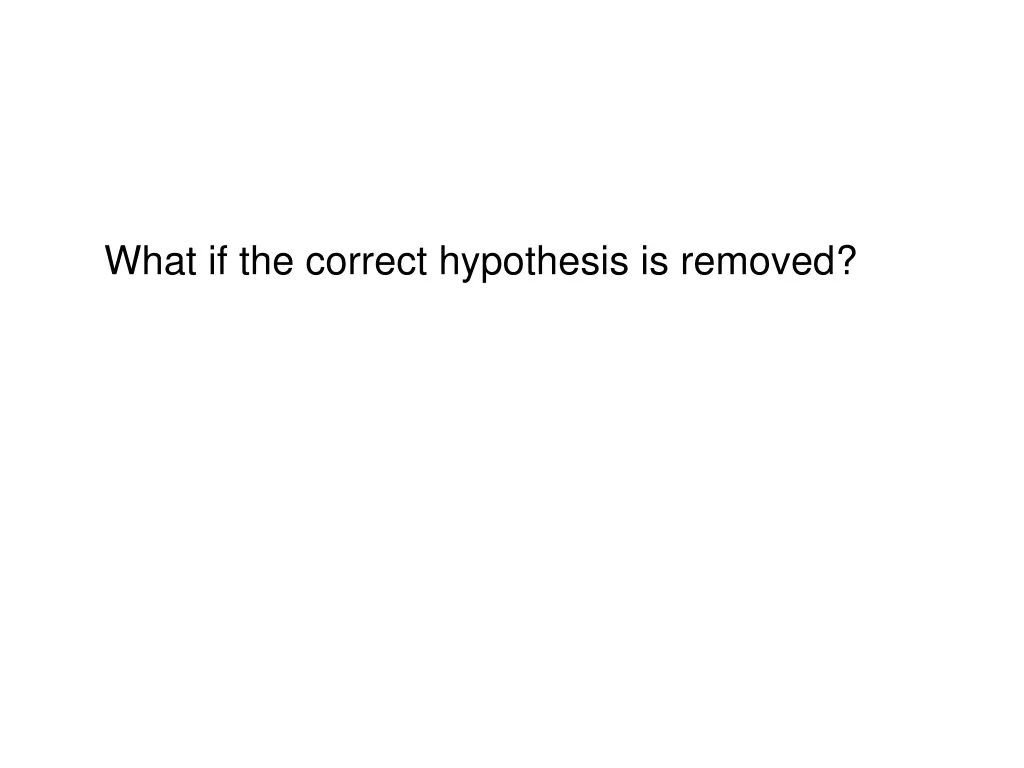 what if the correct hypothesis is removed