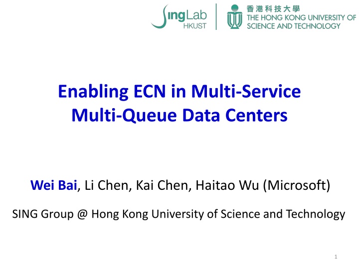 enabling ecn in multi service multi queue data