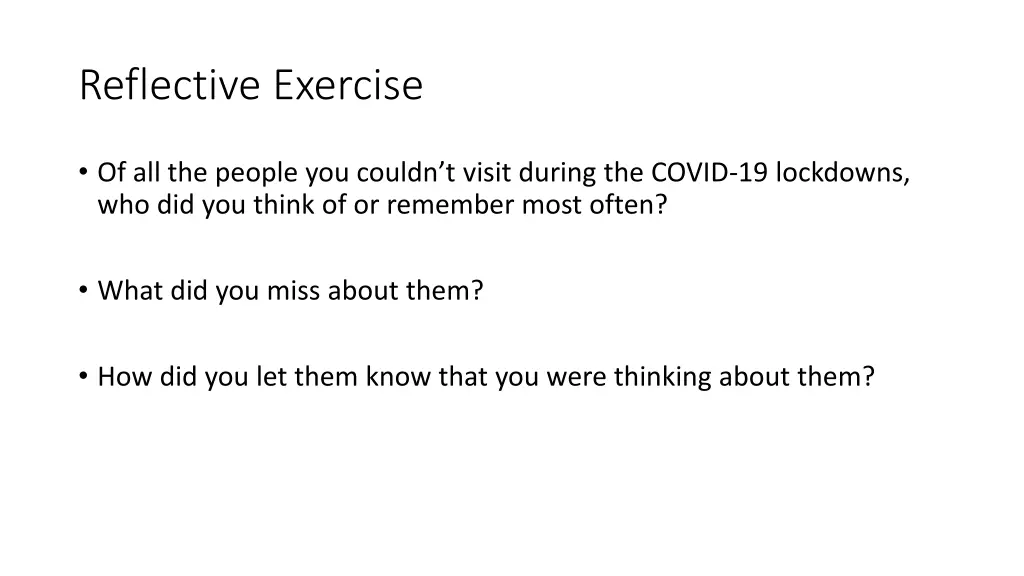 reflective exercise