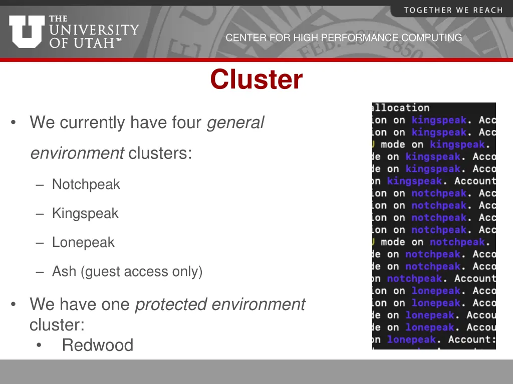 center for high performance computing 15