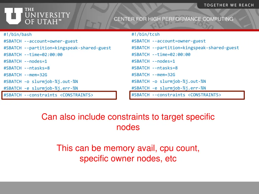 center for high performance computing 27