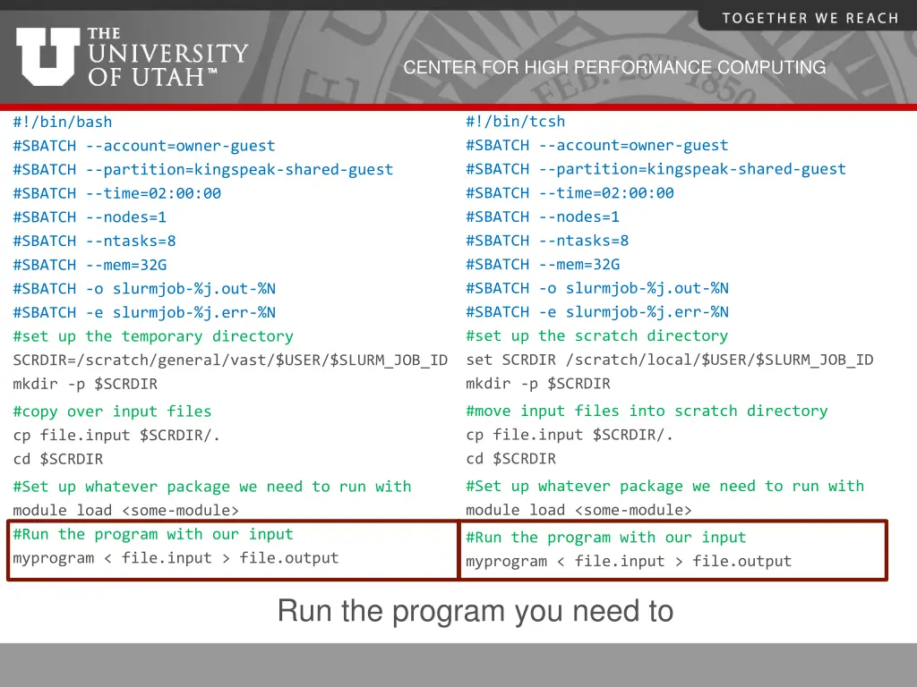 center for high performance computing 39