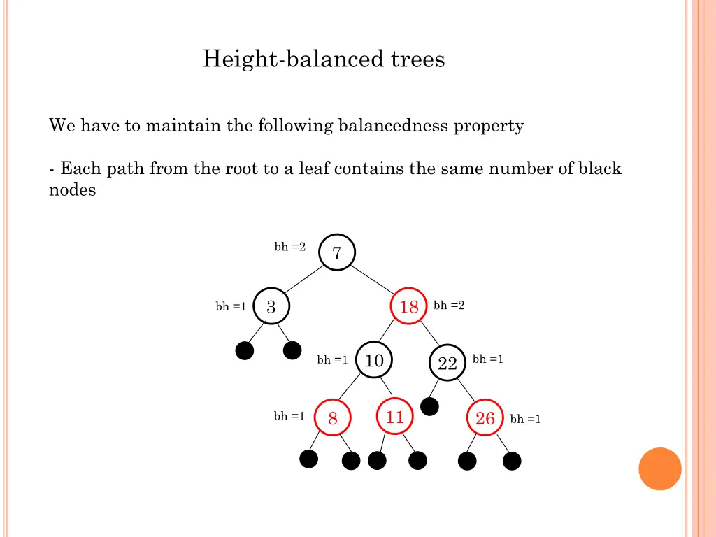 height balanced trees