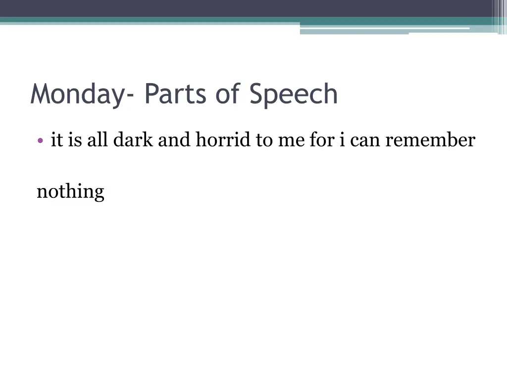 monday parts of speech