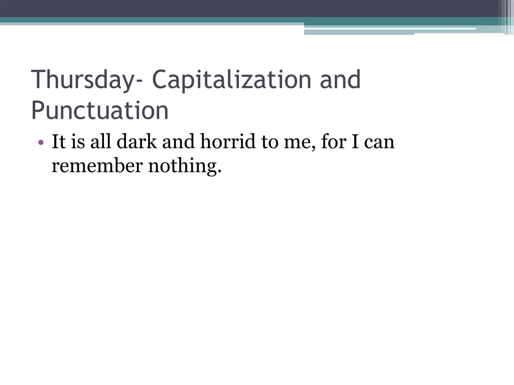 thursday capitalization and punctuation 1