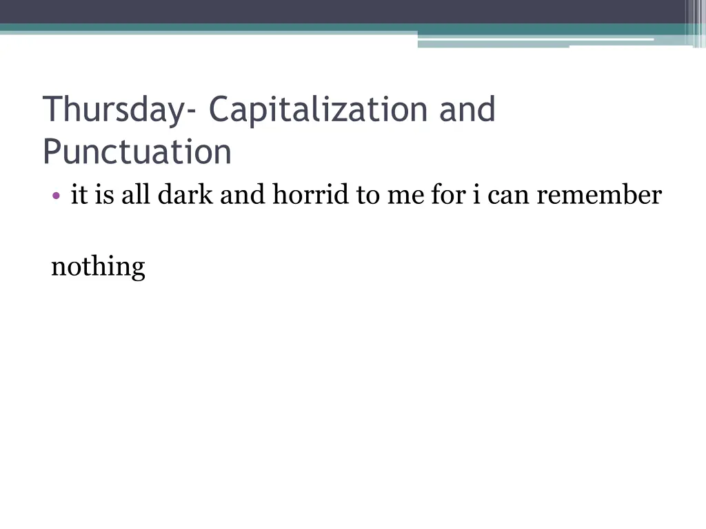 thursday capitalization and punctuation