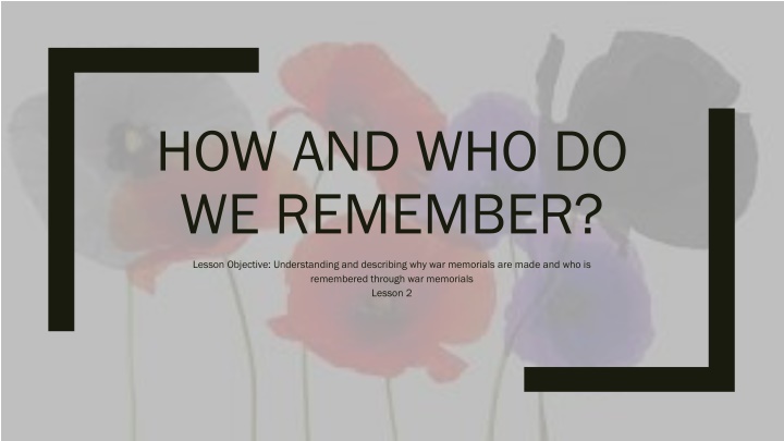 how and who do we remember