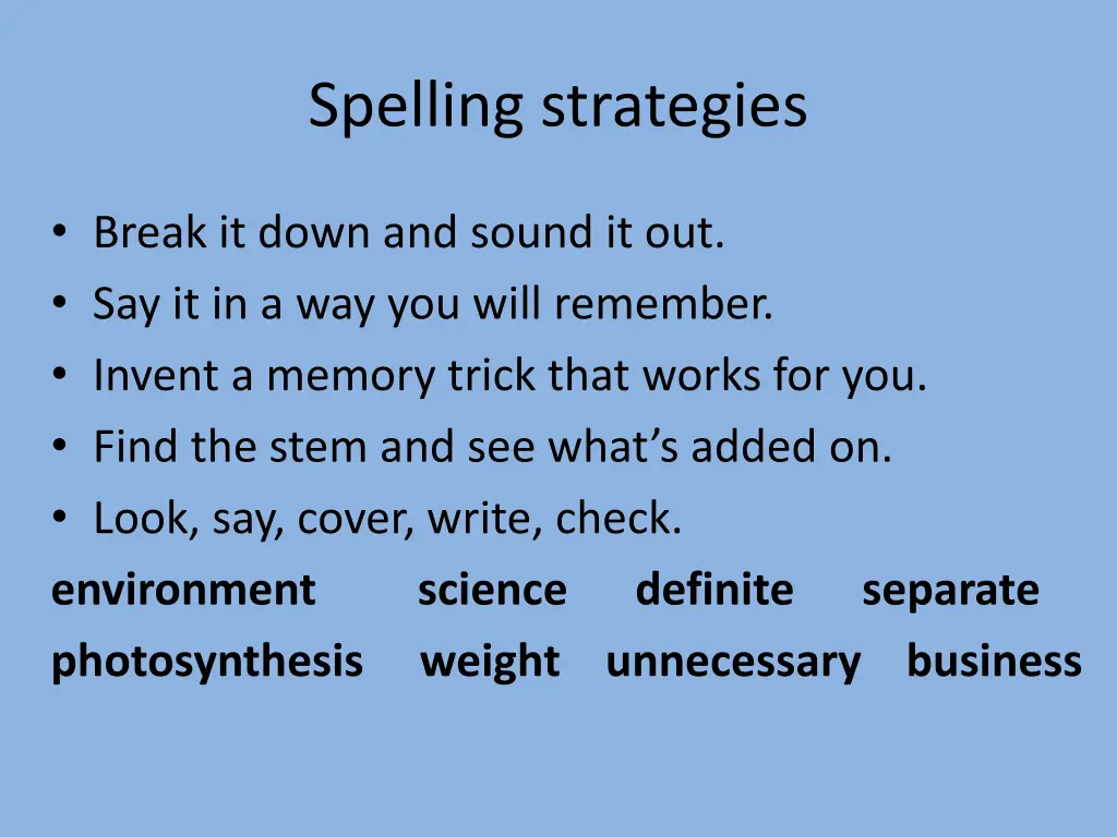 spelling strategies