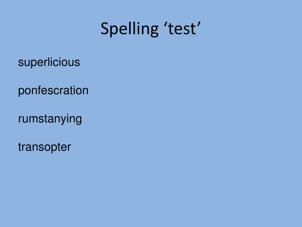 spelling test