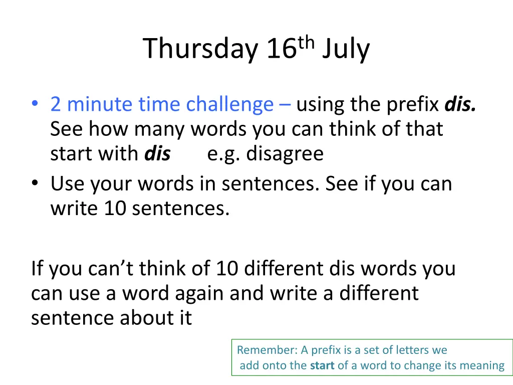 thursday 16 th july