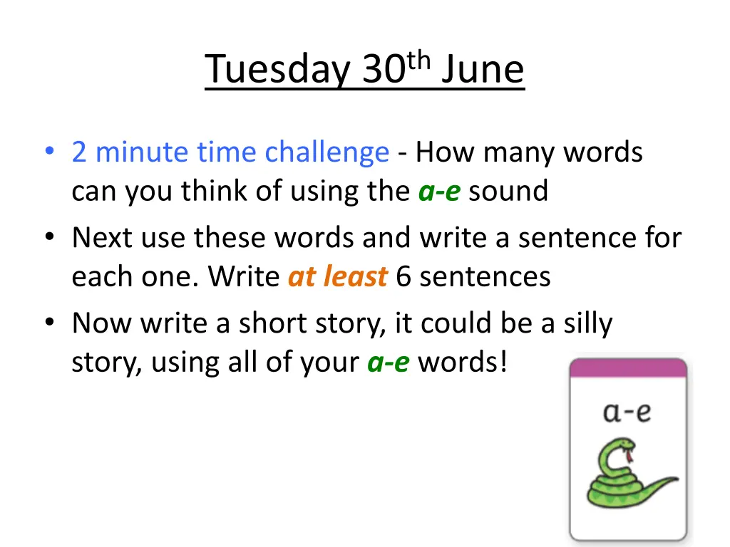 tuesday 30 th june