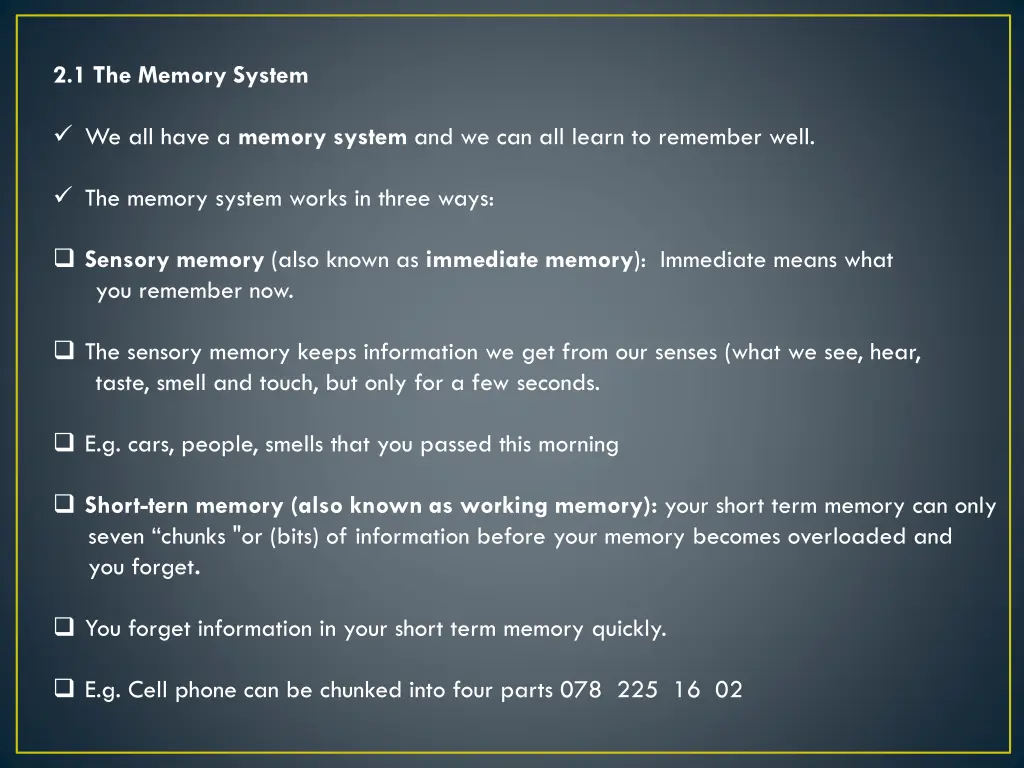 2 1 the memory system