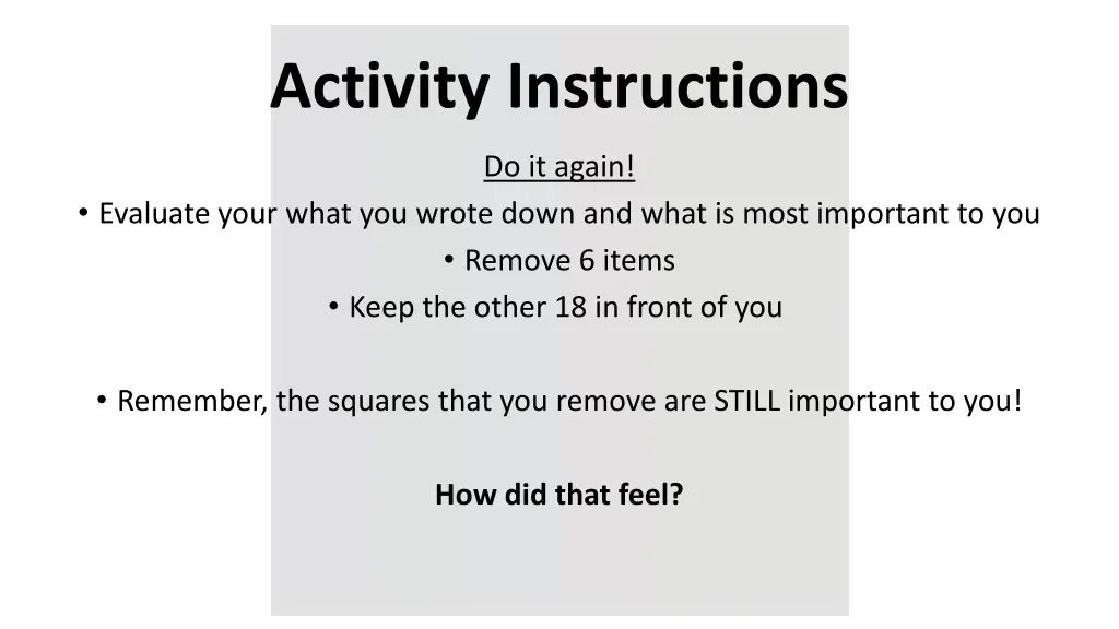 activity instructions 2