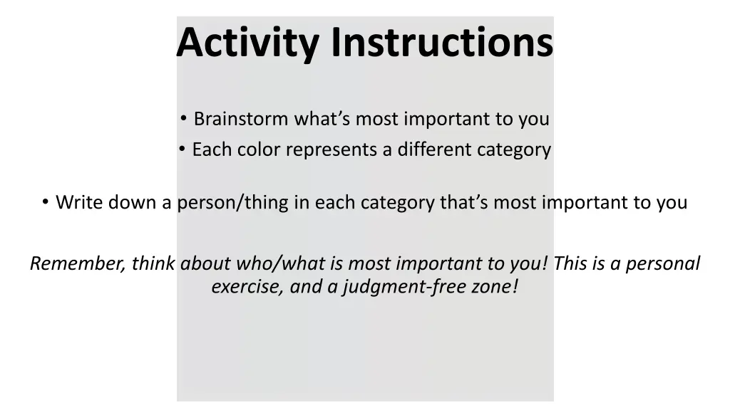 activity instructions