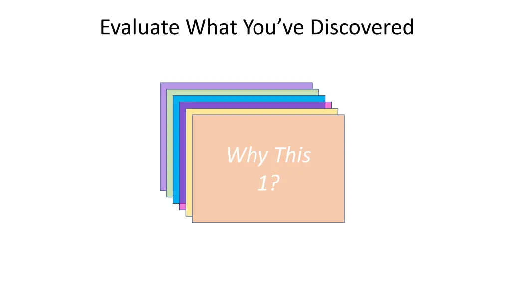 evaluate what you ve discovered