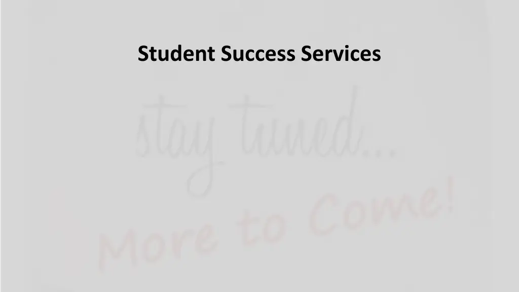 student success services