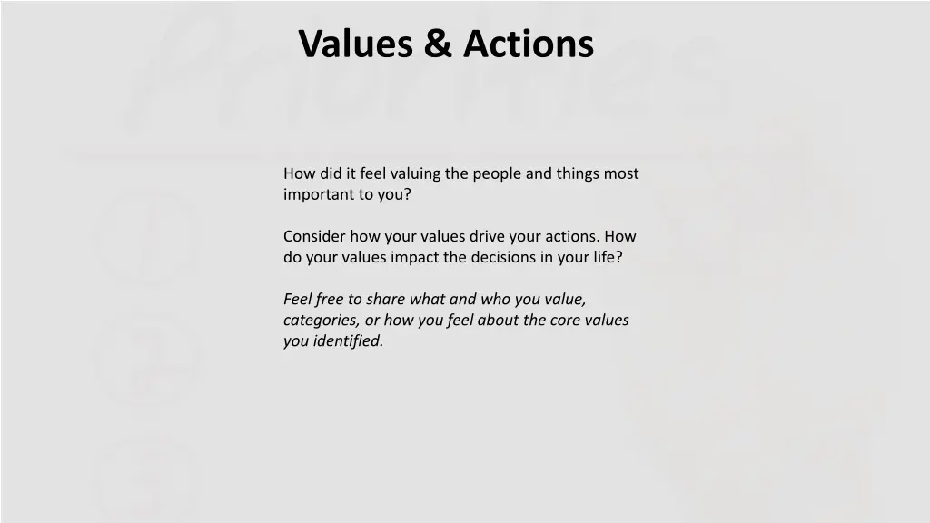 values actions