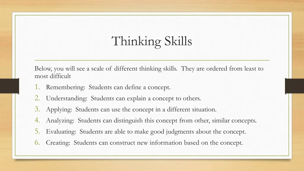 thinking skills